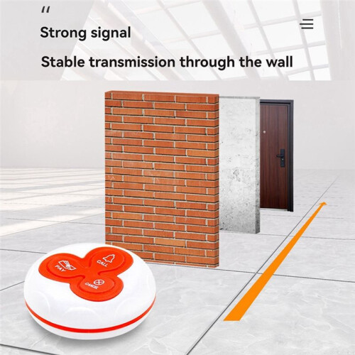 Waterproof Wireless Call Transmitter Button Pager 433MHz for Restaurant Calling System Cafe Clinic System 1 Button 2