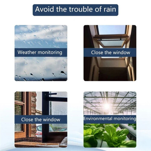 Tuya  Zigbee Rain Sensor with Light Detector Solar Operated IPX6 Waterproof Rain Detector Remote Control 2