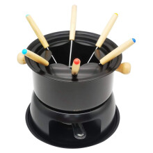 Stainless Steel Fondue Pot Set Cheese Chocolate Fondue 6 Dipping Forks and Removable Pot Melts Candy Sauce Dip