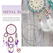 12 Pcs 4 Inch Silver Metal Rings Hoops Macrame Ring for Dream Catchers, Macrame and DIY Crafts