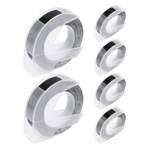 6 Pcs Label Tape Compatible with  Embossing Label Tape for  Label Maker 1880  E-101 9mm x