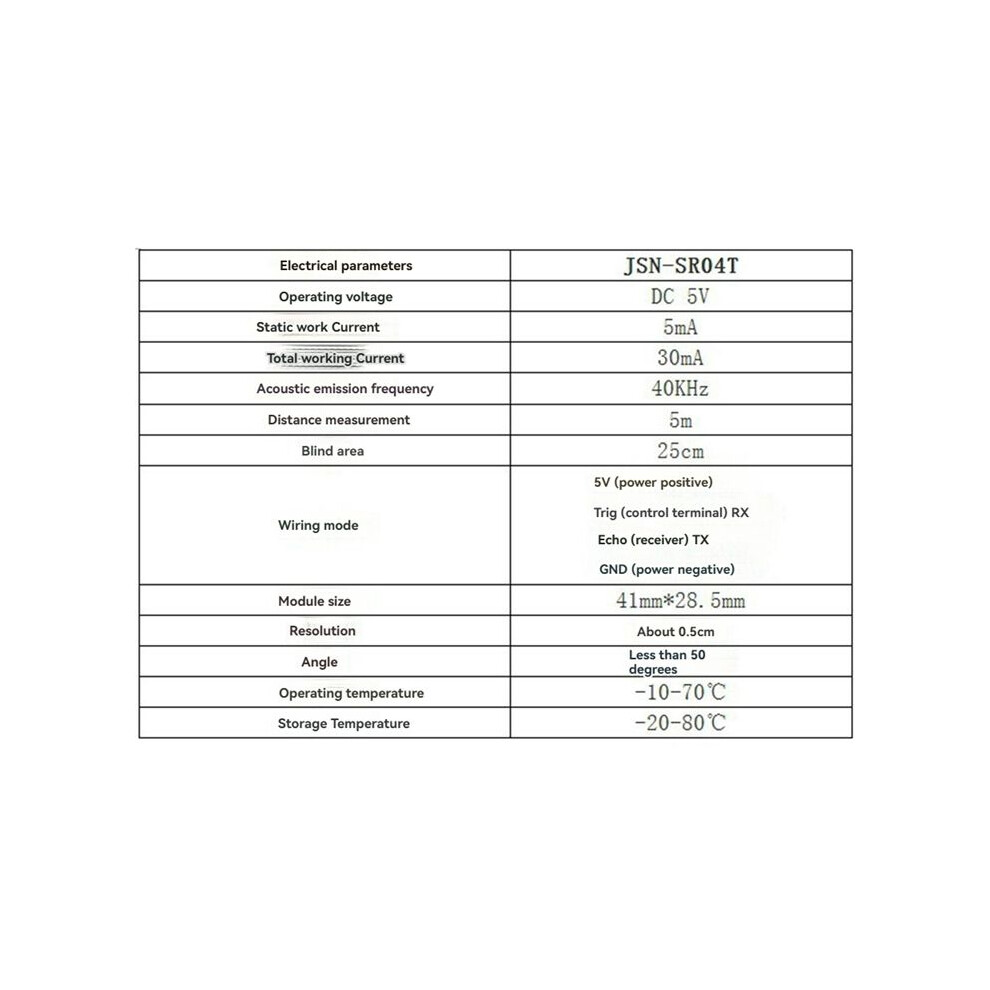 JSN-SR04T Waterproof Ultrasonic Module Water Proof Integrated Distance ...