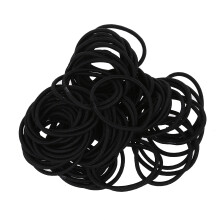 80 Pcs Black Elastic Rubber Hair Band Ponytail Holders for Lady