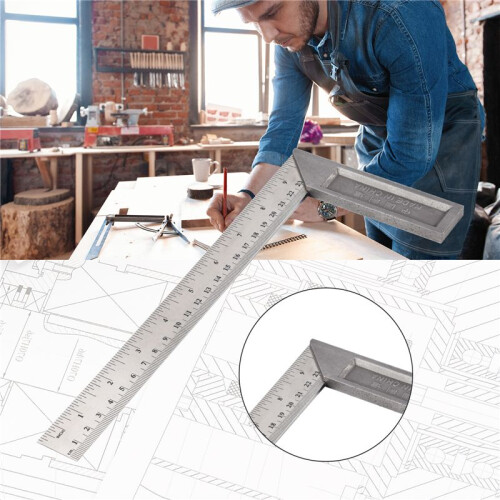 90 Degree 25cm Length Stainless Steel L-Square Angle Ruler 2
