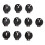 10pcs Black Round Button Battery Holder Case for CR2032 2016 2025 1