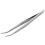 5.9" Long Silver Tone Bent Curved Tip Tweezers Forceps Plier Hand Tool 1