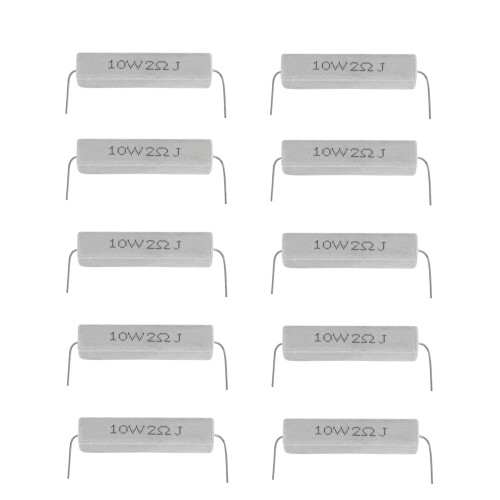 10 Pcs Wire Wound Ceramic Cement Resistor 2 Ohm 10W Watt