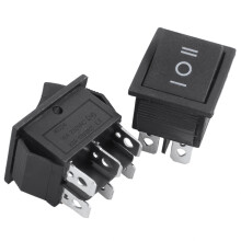 5 St 6-Stifts DPDT Svart Knapp På/Av/På Vippbrytare AC 250V/15A 125V/20A