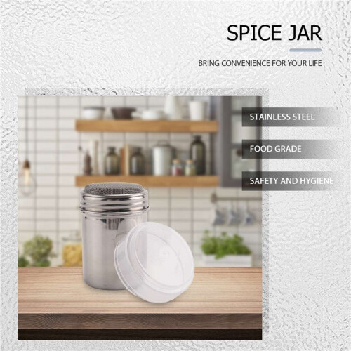 Silver stainless steel mesh tube type dusters dusting salt shaker spice jar 2