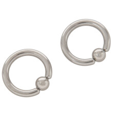 1 Pair Stainless Steel Captive Bead Ear Rings Hoop BCR Studs Piercing Jewelry Steel color, 6g(4mm)x16mm