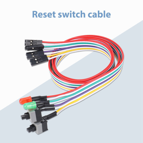 ATX PC Computer Motherboard Power Cord 2   With LED Light /Off/Reset 2