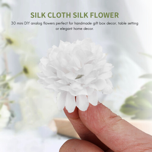 30 pcs Carnations  Artificial Flower Silk Spherical Heads Wedding Decor White 2