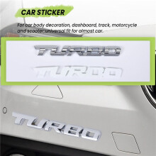 TURBO Universal Bil Motorcykel Auto 3D Metallemblem MäRkesdekal, Silver