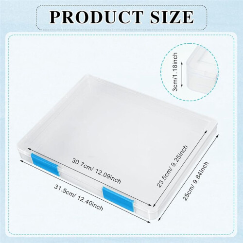 6 Pcs Clear A4 File Box Document Plastic Storage Box Case Board Containers Magazine Protector File Holder with Buckle 2