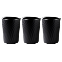 Small Trash Can, 3Pcs Bathroom Trash Can, Slim Round Waste Basket, for Kitchen, Dorm, Bedroom, Office, Living Room-Black