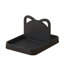 Spoon Rest with Lid Holder, Foldable Spoon Holder for Kitchen Counter, Cat Pot Lid Holder for Spoons Black