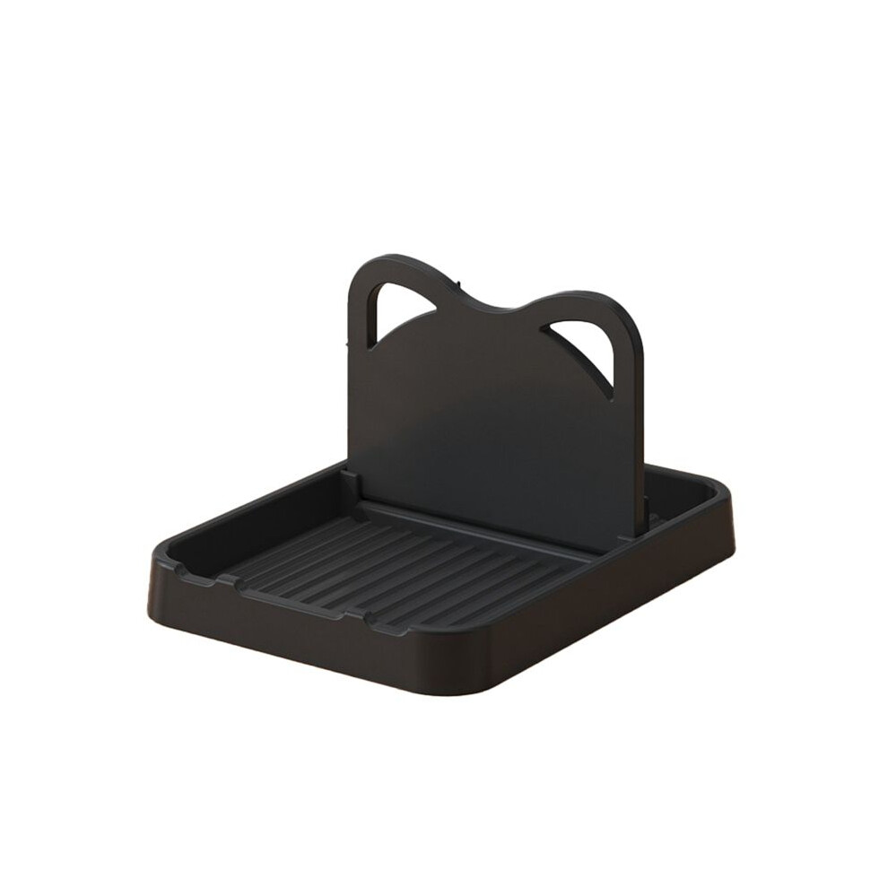 Semoic Spoon Rest With Lid Holder, Foldable Spoon Holder For Kitchen Counter, Cat Pot Lid Holder For Spoons Black