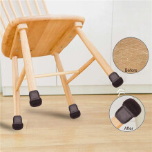 16 Pcs Brown Silicone Chair Leg Floor Protectors, Square Chair Leg Caps with Wrapped , Fit: 0.75 Inch-1.0 Inch
