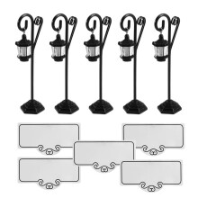 5 PCS Streetlight Shape Wedding Party Reception Place Card Holder Number Name Table Menu Picture Photo Clip Card Holder Stand with a Card