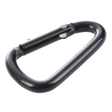 10 Pcs Black D Shaped Aluminum Alloy Carabiner Hook Keychain