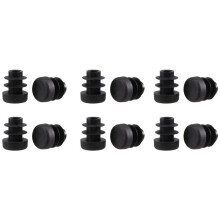 12 PeçAs de PláStico 12Mm Tampas de Fechamento de Tubo de TampãO Plugue de InserçãO de Tubo Redondo Preto
