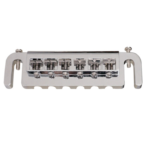 Pro 52.5mm Pigtail Style Adjustable Wraparound Bridge Tailpiece for  Style Electric Guitar, Silver 2