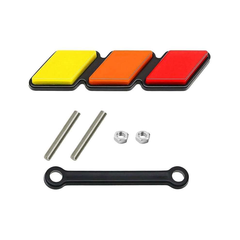 Tri-Color Grille Badge Emblem Decoration Car Truck Label For Tacoma 4Runner -Tundra Sequoia Rav4 Highlander Red/Orange/Yellow 6031075746306