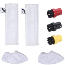 2 Microfibre Floor Cloth+2 Hand Nozzle Cover Cloth + 3 Paint Brushes for SC1 SC2 SC3 SC4 SC5 Steam Cleaner