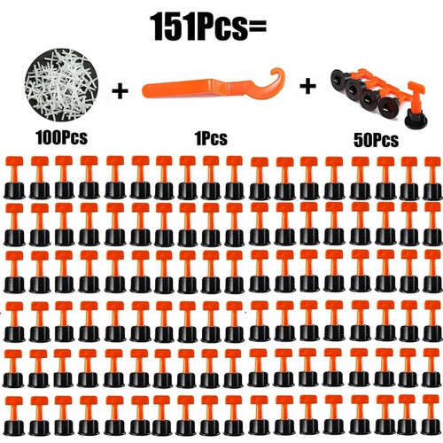 151 Pcs Flat Ceramic Level Wedges Tile Spacers Reusable Flooring Wall Tile Leveling System Leveler Locator Spacers Plier 2