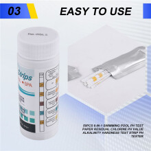 50Pcs 6-In-1 Swimming Pool PH Test Paper Residual Chlorine PH Value Alkalinity Hardness Test Strip PH Tester