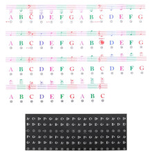 Adesivos de Teclado de Piano Coloridos para 88/61/54/49/37 Teclas, Adesivos de Piano com Letras Removíveis e Multicoloridas para Crianças Aprendendo
