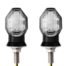 2 StüCk Universal Motorrad Blinker Kontrollleuchte Lampen Schwarz Gelb 12V