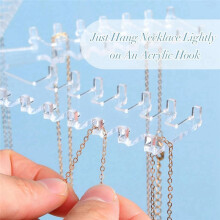 Rotating Acrylic Necklace Organizer,Clear Necklace Holder Stand,Jewelry Organizer Display Tree Hanger Rack with 84 Hooks