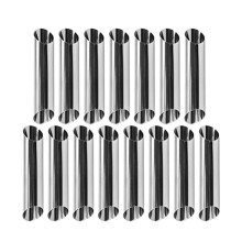 Brioche Bread Loaf Cannoli Tubes Stainless Steel Cannoli Forms 15Pcs Non-Stick Cream Horn Danish Pastry-Molds
