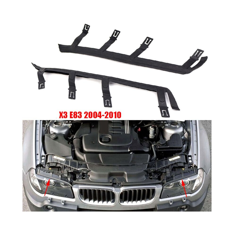 1Pair Front Headlight Gasket Upper Bracket Fit For X3 E83 2004-2010 63126939273 63126939274 Black 6033779575022
