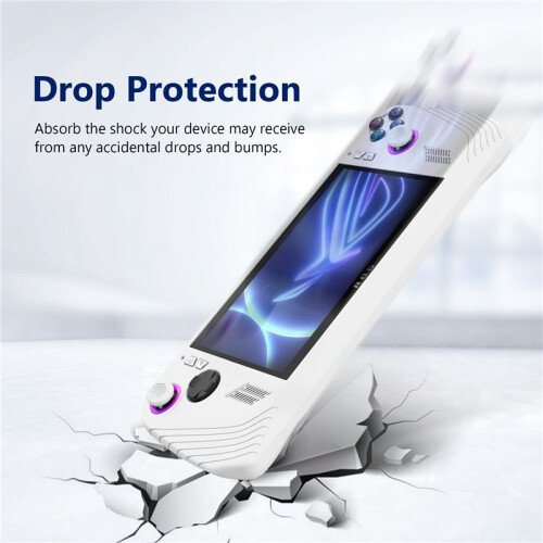 For  Ally Handheld Game Console All-Inclusive Silicone Protective Case Handheld Anti-Drop Protective Case,White 2