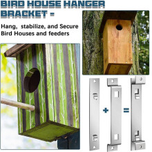 2Sets Vogelhuishangerbeugel Stabiel Roestbestendig Gegalvaniseerd Staal Vogelhuismontagebeugel voor Het Beveiligen van Vogelhuisjes