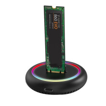 Blueendless Dual Protocol Ssd M 2 Docking Station Rgb Led Light M.2 USB C Ssd Case Nvme+Ngff Hdd Ssd Docking Station