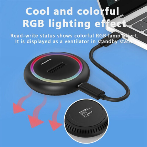 Blueendless Dual Protocol Ssd M 2 Docking Station Rgb Led Light M.2  USB C Ssd Case Nvme+Ngff Hdd Ssd Docking Station 1