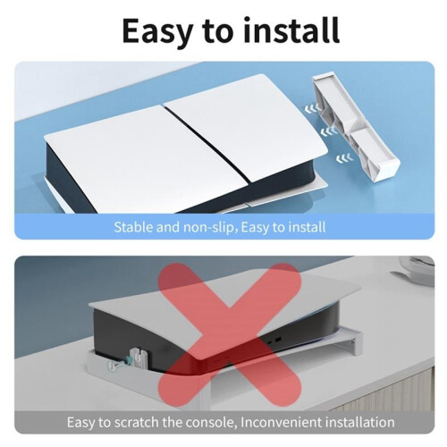 Horizontal Stand for PS5 Slim Console, Base Stand for PS5 Slim Disc & Digital Editions Game Console Dock Mount Holder