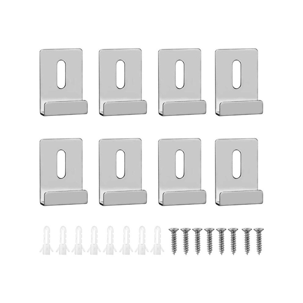 8Pcs Mirror Clips For Wall Mounting, Metal Mirror Holder Clips Hooks Frameless Wide Channel Mirror Retainer Clips 6034227915070