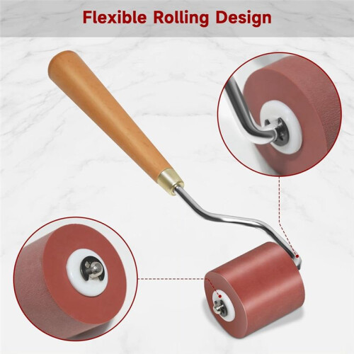 3pcs Rubber Rollers Rollers for Crafting, Ink Roller Set with Comfort Grip for Printmaking, Crafts, and Stamping 2