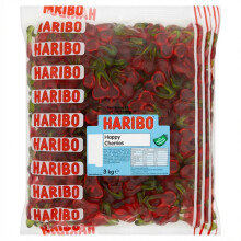 3kg Haribo Happy Cherries - Giant Bulk Bag Gummy Candy Sweets