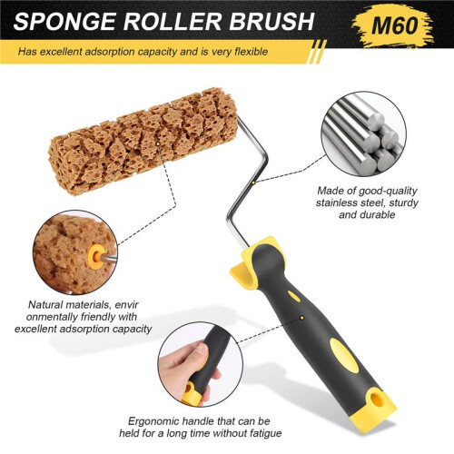 M60 Seaweed Sponge Roller Brush Imitation Seaweed Sponge Roller Pattern Liquid Wallpaper Paint Texture Tool 1
