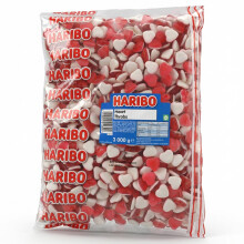 Haribo Heart Throb 3kg Bulk Bag Red White Jelly Hearts Retro Sweets Party Gifting