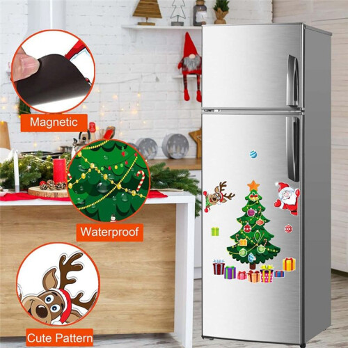 Refrigerator Magnetic Christmas Tree Reusable Holiday Decorations, Bright Magnetic Decorations 2