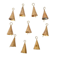 10 Stuks Vintage Hangende Klokken Kerstversiering Klokken voor Woondecoratie, Koebellen Decoratie met Touwstijl C