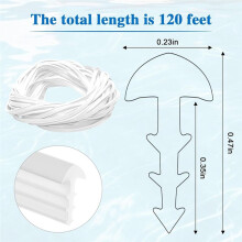 120ft Liner Lock Inground Zwembad Beaded Wedge TShape Lock Roll, Zwembad Liner Reparatieset voor Bovengrondse Zwembaden