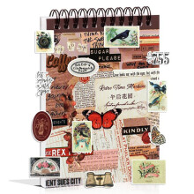 Vintage-Aufkleber für Scrapbooking, 50 Blatt Vorgeschnittenes Washi-Aufkleberbuch für Journaling, Junk-Journal-Zubehör B