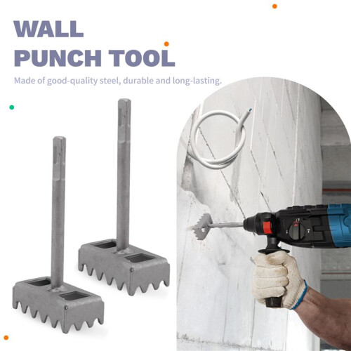 SDS  Square Hole Cutter for 86-Type Electrical Junction Boxes, Heavy-Duty Concrete Wall Punch Tool 2 Pack 2